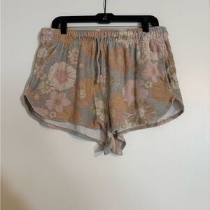 Wild Fable Women's Floral Athletic Shorts - Pink and Tan